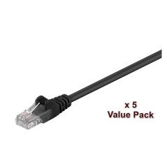 MicroConnect UUTP CAT5e 15M Black 5 Pack - High-Performance Ethernet Cables for Reliable Networking